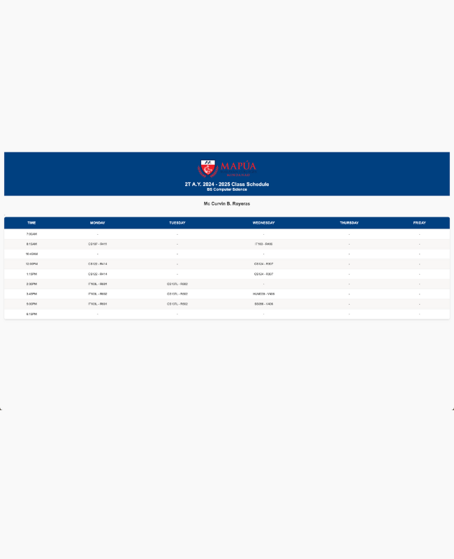 Schedule